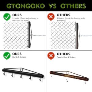 Gtongoko Chain Link Fabric Fence Stretcher, 5-Hook Bar, New Upgraded 31.5 Inch Woven Wire Stretcher, Fence Stretcher Tool,Steel, Black