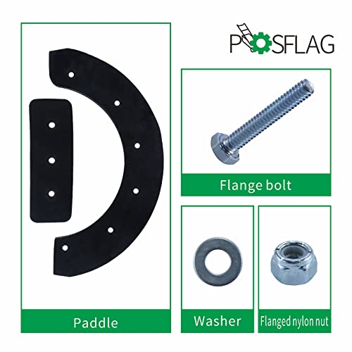 POSFLAG 302565MA Auger Blade with 55323MA Scraper Blade Replaces 302565, 335992MA, 723006, 723675, 55323, 724453 for Murray 5021R, 5021E, HN421, SN421, MN421, 21-Inch Single Stage Snow Throwers