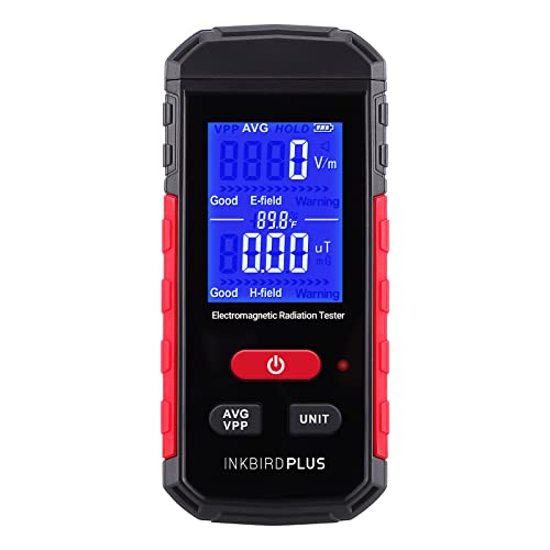 INKBIRDPLUS EMF Meter, Hand-held Digital Electromagnetic EMF Radiation Detector, 3in1 Rechargeable EMF Reader, EMF Detector Meter for Home,Office,Outdoor,Paranormal Equipment, Ghost Hunting Equipment