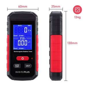 INKBIRDPLUS EMF Meter, Hand-held Digital Electromagnetic EMF Radiation Detector, 3in1 Rechargeable EMF Reader, EMF Detector Meter for Home,Office,Outdoor,Paranormal Equipment, Ghost Hunting Equipment