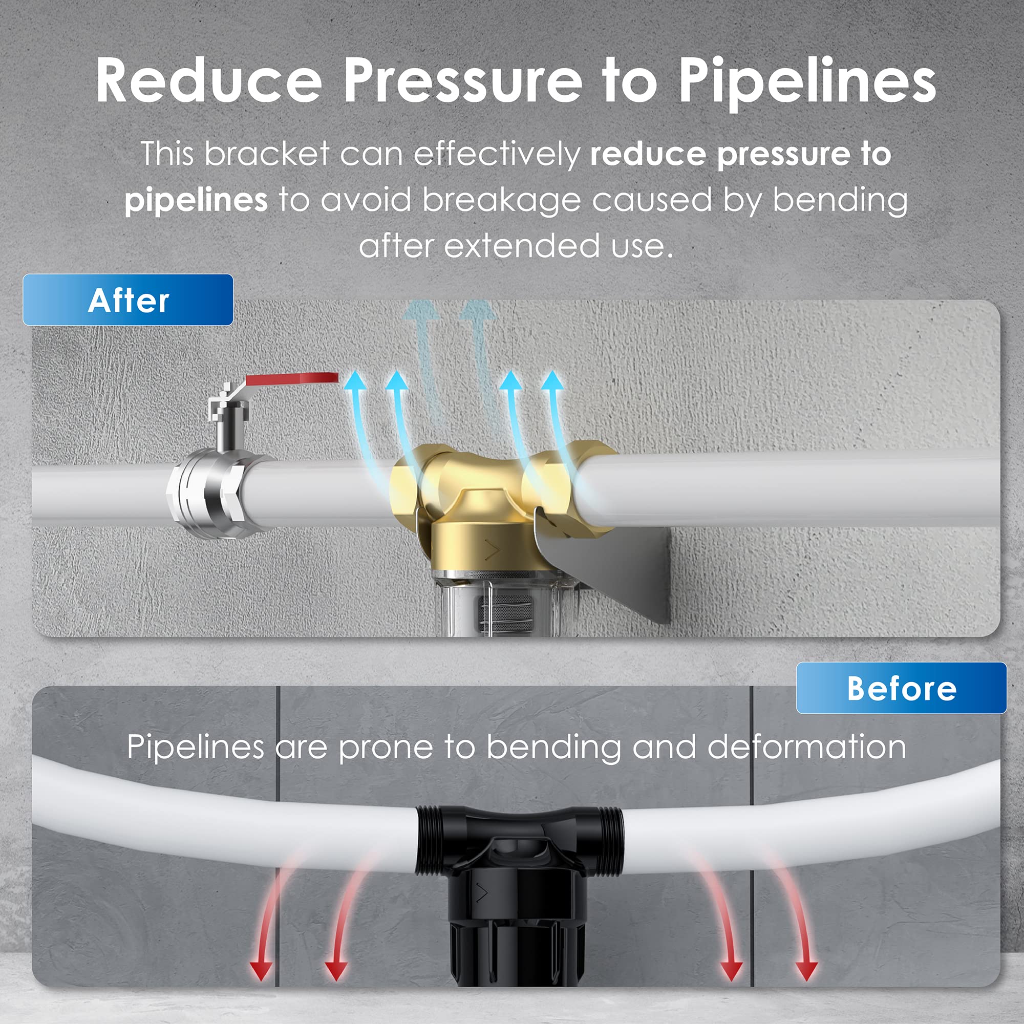 Waterdrop Spin Down Sediment Filter Bracket, using in conjunction with the WD-PFK,WD-RPFK,WD-PFA Sediment Filter,1 Pack