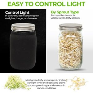 Sprouting Jar Kit Microgreens Grower - Set of 2 Wide Mouth Mason Jars with Stainless Steel Sprout Lids - Sprouter for Growing Broccoli Alfalfa Mung Bean Seeds - FUASHA