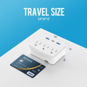 Cruise Power Strip Foldable Non Surge Protector with USB C Outlets 3.4A Total, Multi Plug Wall Socket, Cruise Essentials Accessories Must-Haves for Travel Ship, Home, Japan Applicable