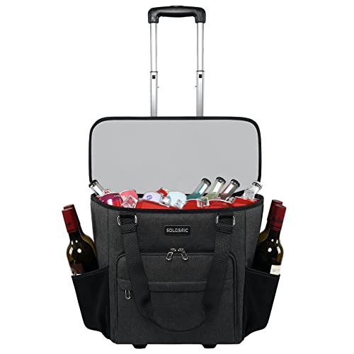 Insulated Cooler Bag with Wheels, 56 Cans Rolling Cooler, Soft Cooler Bag Backpack with Sturdy Zipper for Beach, Camping, Picnic, Patio, Travel, Outdoor, Durable, Reusable and Sustainable, Leakproof