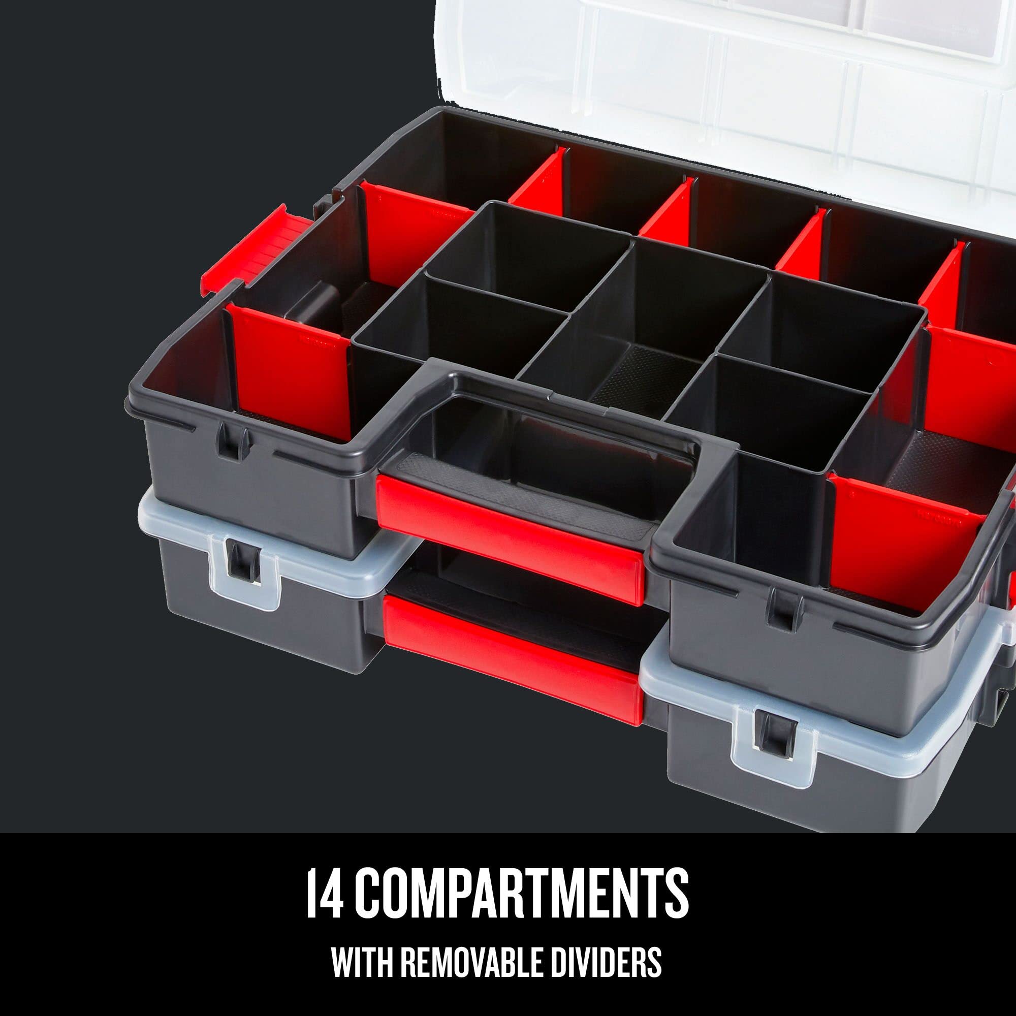 CRAFTSMAN Tool Organizer, 2-Packs with 14-Compartments, Lid Includes Secure Latch (CMST60944M)