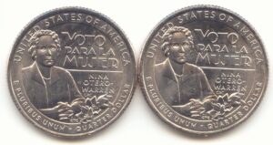 2022 p,d american women, washington nina otero-warren 2 coin set, p and d quarter uncirculated