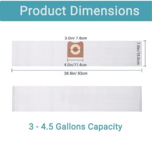 8 Pack VF3501 Rigid Shop Vacuum Bags Compatible with Ridgid Shop Vac & Workshop 3-4.5 Gallon, Dust Collection Filter Bag Replacement Part# 23738 WS32045F PS05