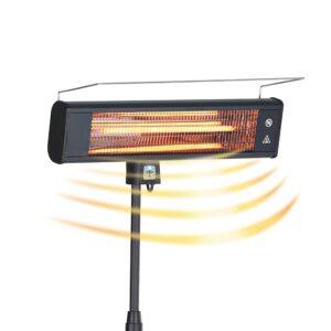 Sun Joe SJPH1500E-P2 5118 BTU Remote Controlled Water-Resistant Electric Indoor/Outdoor Patio Infrared Heater w/Wall Mount Bracket