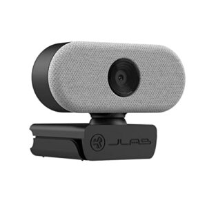 JLab Go Cam USB HD Webcam, White, 1080P/30 FPS, 2.1 Megapixels, Minimalist Portable Set-up, Omni-Directional Microphone, Compatible with PC, Mac and Chromebook