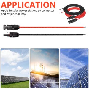 SinLoon 14AWG Solar Extension Cable,1 Pair 14 Gauge PV Solar Panel Bare Cord IP67 Waterproof Male to Female Solar Power Cable with 2 O Ring Terminal,for Solar Panel Wire (14AWG 10 FT)