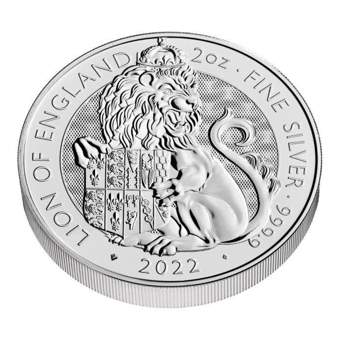 2022 No Mintmark 2022 2 oz British Silver Tudor Beasts Lion of England Coin $2 Seller Ungraded