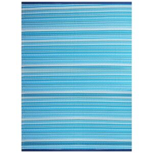 wefavor outdoor/indoor rug plastic straw rug waterproof portable outdoor mat, easy to clean and fold, perfect for garden, patio, picnic, decking-（blue，5x7ft）