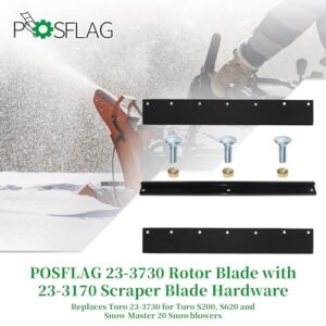 POSFLAG 23-3730 Rotor Blade Paddle with Toro 23-3170 Scraper Blade for Toro S-200, S-620, S200, S620 and Snow Master 20 Snowthrowers