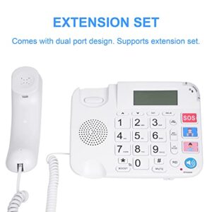 NewPal Hands-Free Dial Photo Memory Corded Phone,No Need to use Batteries,Energy efficient,Corded Telephone Big Button with Speaker, SOS Desk Telephones Easy Ready Digit Numbers, White