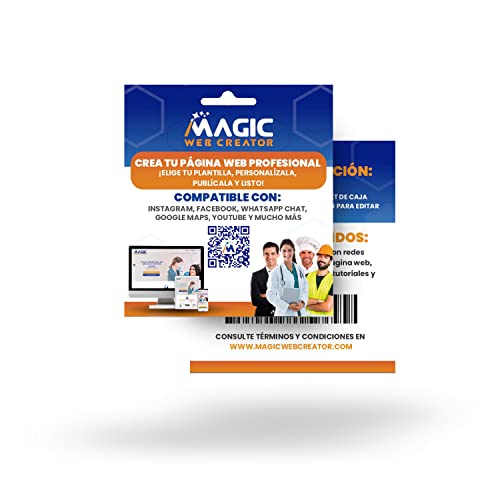 Magic Web Creator - Self-manageable License to Create a Website - Responsive Theme - Domain, SSL and Hosting on Amazon Server - E-commerce