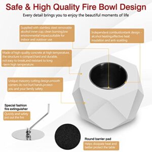 Table top Fire Pit Bowl - Long Time Burning Portable Concrete Tabletop Fireplace - Personal Cement Fire Bowl with Stylish Tabletop Decor for Patio Balcony, Gift for Mom, Dad, Grandma and Grandpa