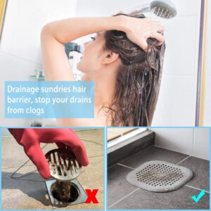 4 Pack Drain Hair Catcher Durable Silicone Hair Stopper Shower Drain Covers with Suction Cup, Shower Drain Hair Catcher Suitable for Bathroom Bathtub and Kitchen