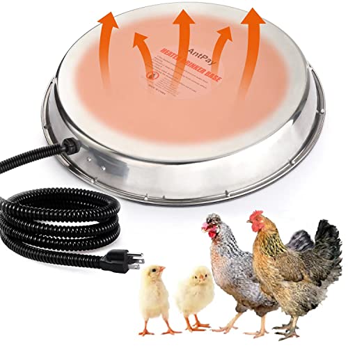 AntPay Poultry Water Heater Base,Universal Warmer Base for Chicken Water,Automatic Pet Water Heater with 6 Feet Anti-bite Cable