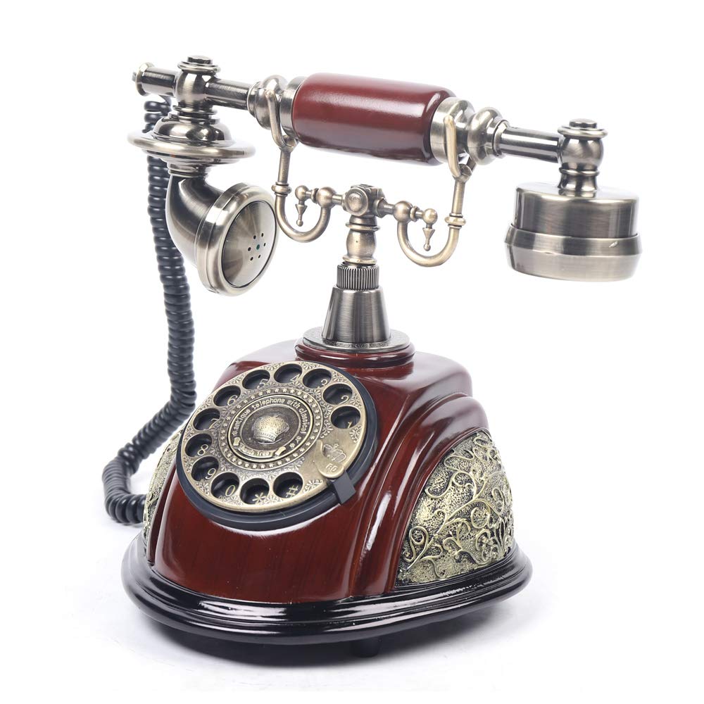 Rotary Phone, European Style Antique Landline Vintage Telephone Retro Landline Phone Old Fashioned Corded Phone for Home and Office