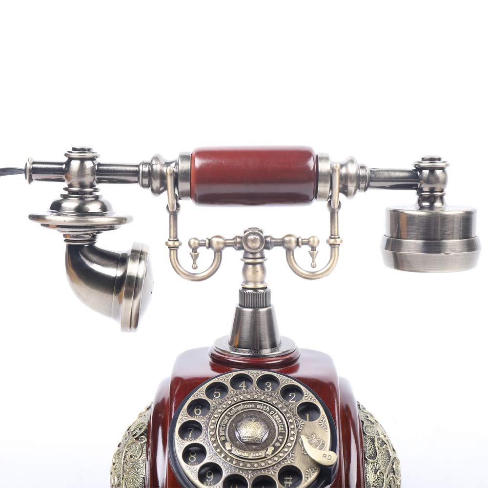 Rotary Phone, European Style Antique Landline Vintage Telephone Retro Landline Phone Old Fashioned Corded Phone for Home and Office