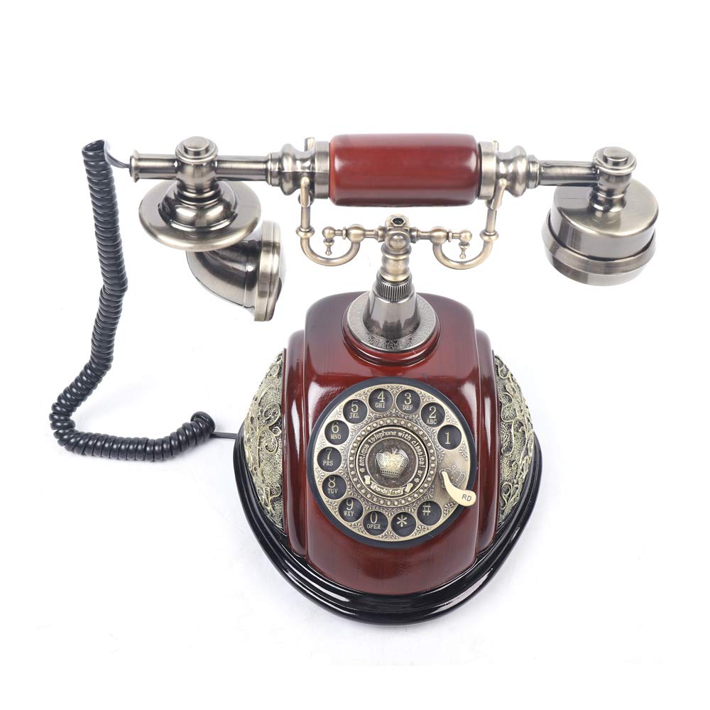 Rotary Phone, European Style Antique Landline Vintage Telephone Retro Landline Phone Old Fashioned Corded Phone for Home and Office