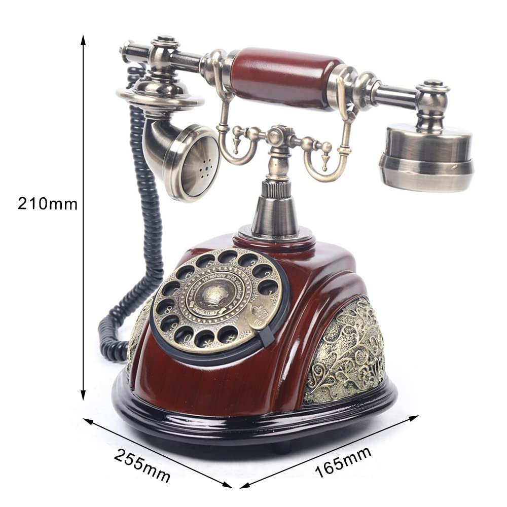 Rotary Phone, European Style Antique Landline Vintage Telephone Retro Landline Phone Old Fashioned Corded Phone for Home and Office