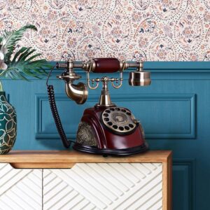 Rotary Phone, European Style Antique Landline Vintage Telephone Retro Landline Phone Old Fashioned Corded Phone for Home and Office