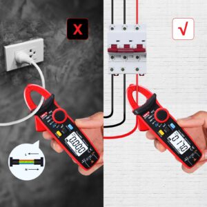 UNI-T UT210e Mini Clamp Meter & Alligator Electric Clips, AC/DC Amp Meter Clamp Multimeter True RMS 2000 Counts Voltage Tester Continuity Tester Capacitor HVAC Tool