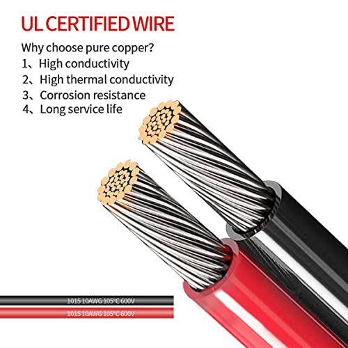 ELFCULB 10AWG 2FT SAE 1 to 2 SAE Spliiter Extension Cable Quick Disconnect Connector with SAE Polarity Reverse Adaptors, for Automotive, Solar Panel RV Portale Power