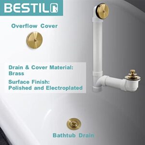 BESTILL Bathtub Drain Kit and Overflow Faceplate, Champagne Bronze