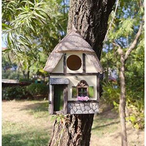 SUQEFAN Resin Bird House,Water Proof，Sun-Proof，Gifts for Bird Lovers,Garden Decorations，Gardening Gifts