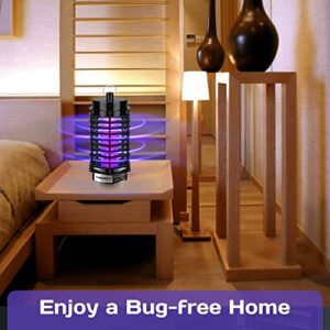 2-Pack BANPESTT Bug Zapper Indoor,Electric Mosquito Zapper,Insect Catcher for Inside Home, Indoor Trap & Killer for Gnat,Moth,Fruit Fly,Fungus（Black）