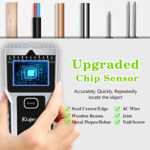 Kuject Stud Finder Wall Scanner - 8 in 1 Electronic Stud Sensor with Magnetic Detector, Bubble Level, LCD Display, Wall Scanner for the Center and Edge of Metal Wood AC Wire Studs Joist Beam