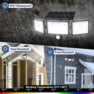 HAARAY Motion Sensor Outdoor Lights with Remote, IP67 Waterproof, Only for Wall Mount, 304 LED Solar Security Flood Light for Outside Garden Yard Patio Garage Porch (2 Pack)