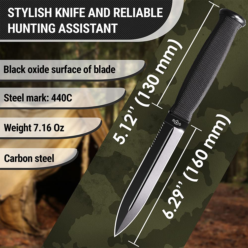 Bundle of 2 Items - Pocket Knife - Survival Military Foldable Knife - Best Outdoor Camping Hunting Bushcraft EDC Folding Knife - Knife with Serrated Blade - Best EDC Survival Camping Hiking Military