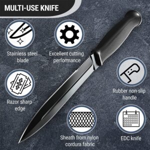 Bundle of 2 Items - Pocket Knife - Survival Military Foldable Knife - Best Outdoor Camping Hunting Bushcraft EDC Folding Knife - Knife with Serrated Blade - Best EDC Survival Camping Hiking Military
