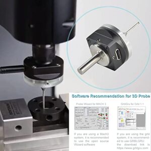 PGFUN CNC 3D Touch Probe Upgraded XYZ Axis Anti-roll Edge Finder Waterproof 3 Coordinate Measuring Sensor Kit with 6mm Shank & 6.5 ft Cable, Compatible with Mach3 and Grbl (Edge Finder-NC)