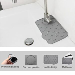 2-Pack Bytelive Silicone Sink Mat, Mini Sink Splash Guard and Soap Sponge Holder for Kitchen Countertop Protect with Self Draining Design (Gray+Gray, 8.3" x 5.7")