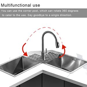 2-Pack Bytelive Silicone Sink Mat, Mini Sink Splash Guard and Soap Sponge Holder for Kitchen Countertop Protect with Self Draining Design (Gray+Gray, 8.3" x 5.7")