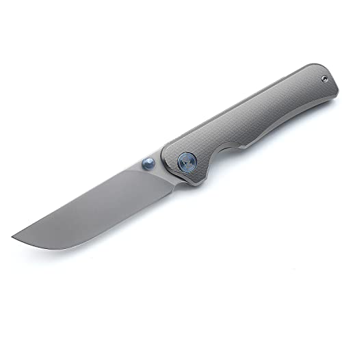 Miguron Knives Pagos II Folding Knife 3.25" M390 Blade Titanium Handle Pocket Knife MGR-607TGYII