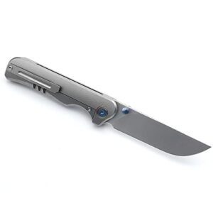 Miguron Knives Pagos II Folding Knife 3.25" M390 Blade Titanium Handle Pocket Knife MGR-607TGYII