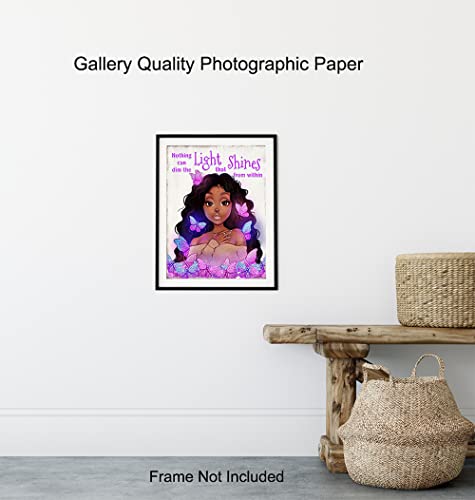 African Americans Black Girl Magic Wall Art & Decor - Black women Inspiration Saying - Women's empowerment Motivational poster - Teen Little Girls Bedroom decoration - Daughter Gift - Family Wall Art