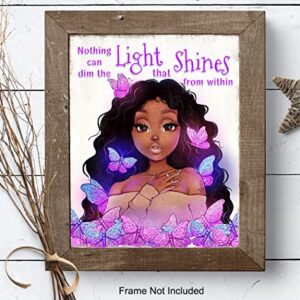 African Americans Black Girl Magic Wall Art & Decor - Black women Inspiration Saying - Women's empowerment Motivational poster - Teen Little Girls Bedroom decoration - Daughter Gift - Family Wall Art