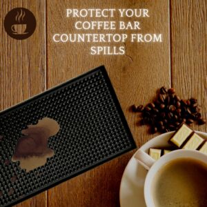 SYOLOS Premium Single Bar Mat 12 x 6 inches - Versatile and Durable Bar Mats for Countertop, Coffee Bar Mat, Glass Drying Mat - Non Toxic Bar Spill Mat