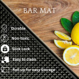 SYOLOS Premium Single Bar Mat 12 x 6 inches - Versatile and Durable Bar Mats for Countertop, Coffee Bar Mat, Glass Drying Mat - Non Toxic Bar Spill Mat