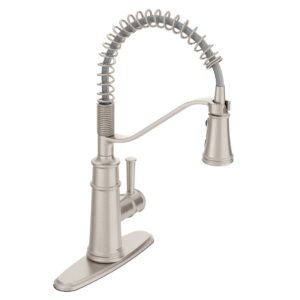 Moen 5927SRS Belfield One-Handle Pre-Rinse Spring Kitchen Faucet with Power Boost, Spot Resist Stainless