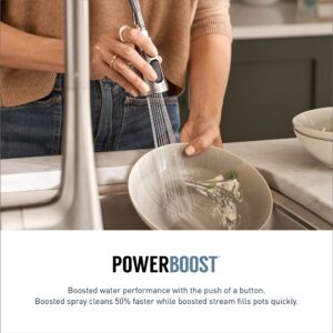 Moen 5927SRS Belfield One-Handle Pre-Rinse Spring Kitchen Faucet with Power Boost, Spot Resist Stainless