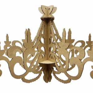 20'' wide Cardboard chandelier Model 2 | 5 branches | perfect decoration for ceiling | lightweight | made in USA | Model 2