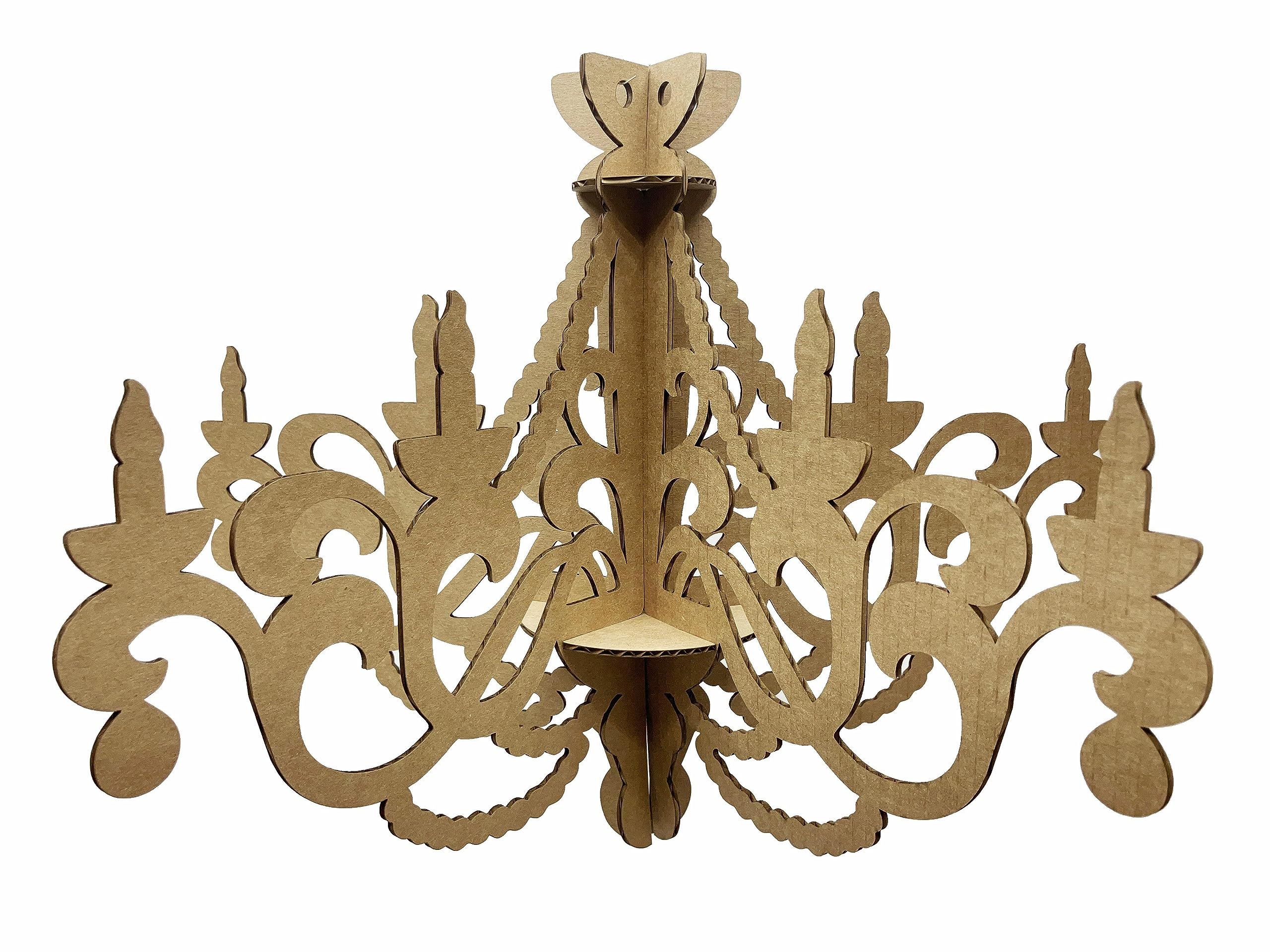 20'' wide Cardboard chandelier Model 2 | 5 branches | perfect decoration for ceiling | lightweight | made in USA | Model 2