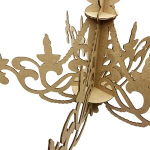 20'' wide Cardboard chandelier Model 2 | 5 branches | perfect decoration for ceiling | lightweight | made in USA | Model 2